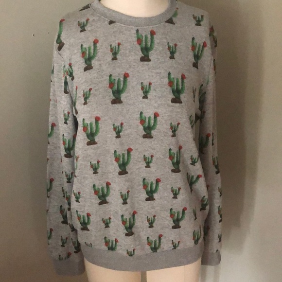 Mighty Fine Tops - NWT Cactus Light Weight Sweatshirt Gray Size L